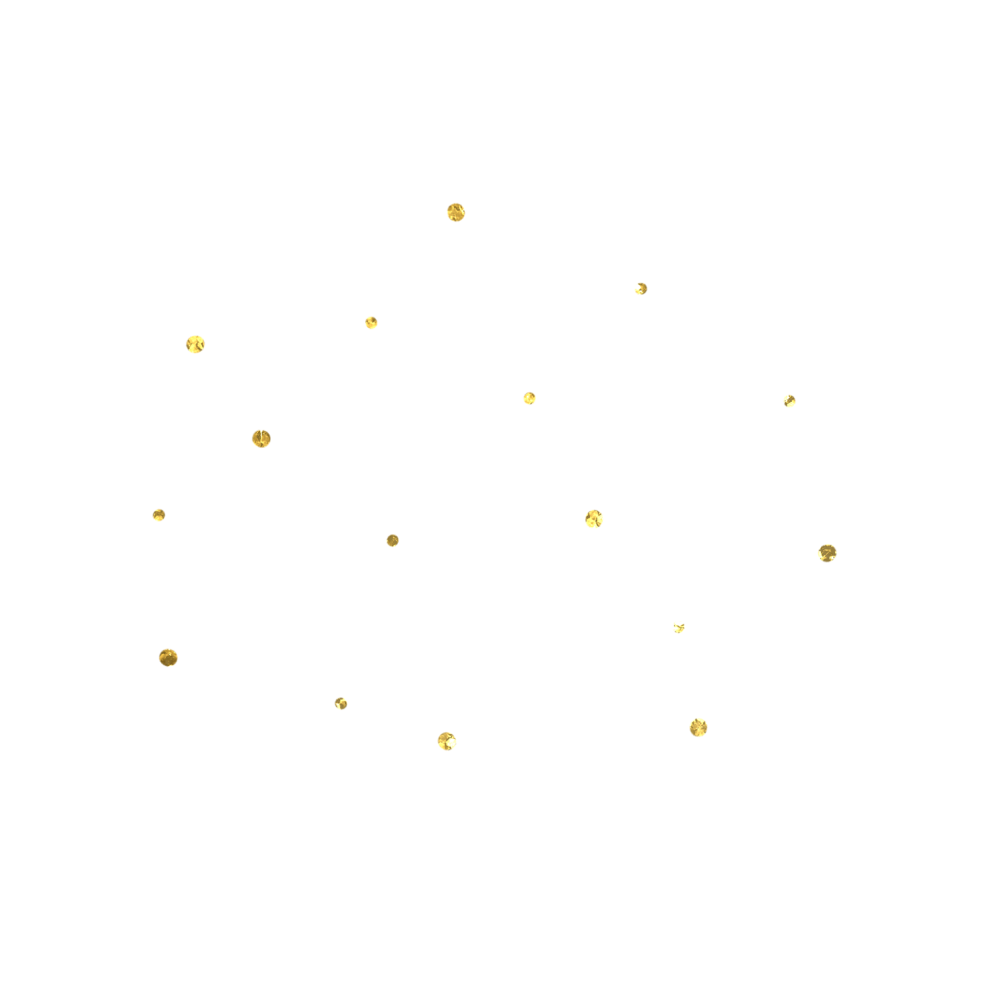 a white background with gold dots