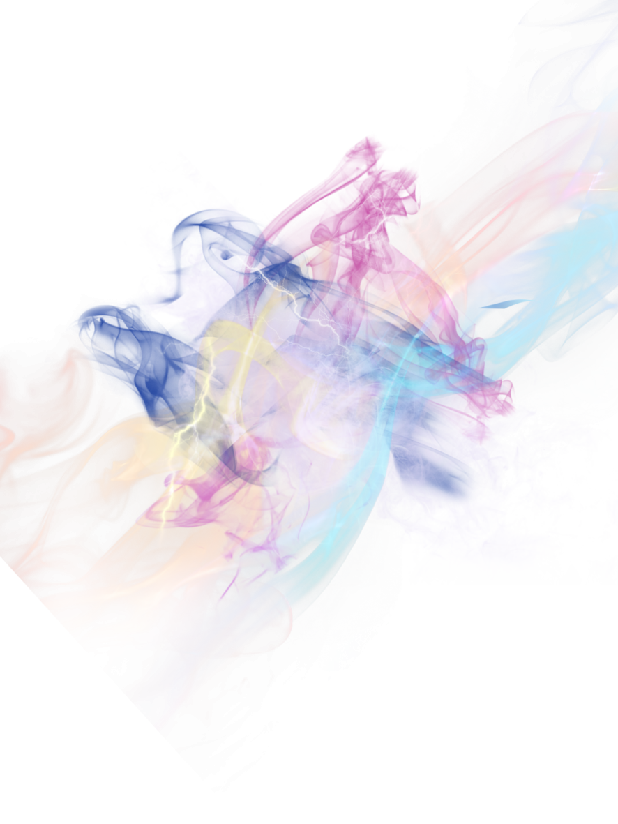 colorful smoke on white background