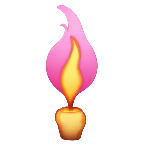 a pink flame on a white background