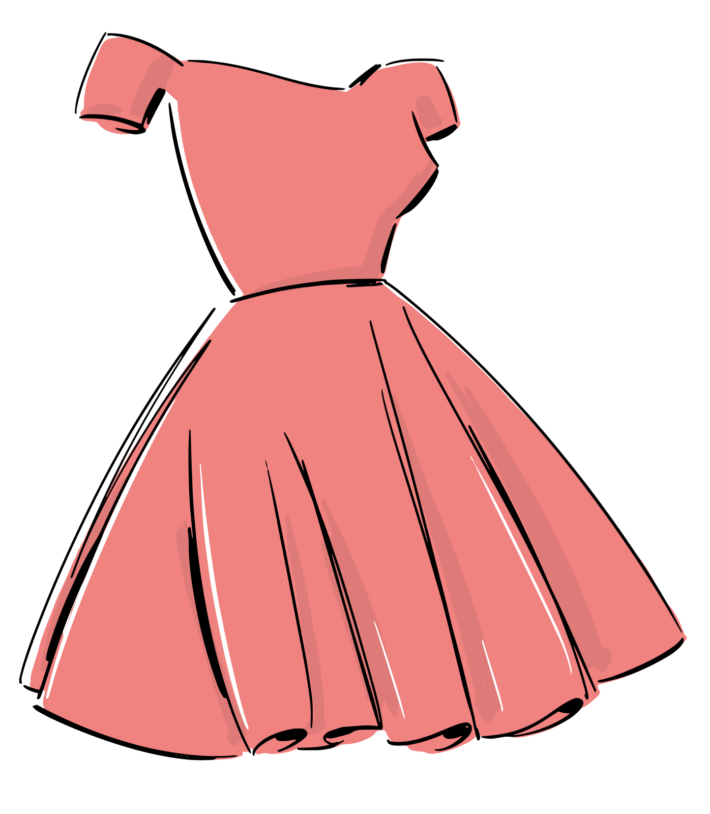 a pink dress on a white background