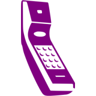 a purple phone with a white background