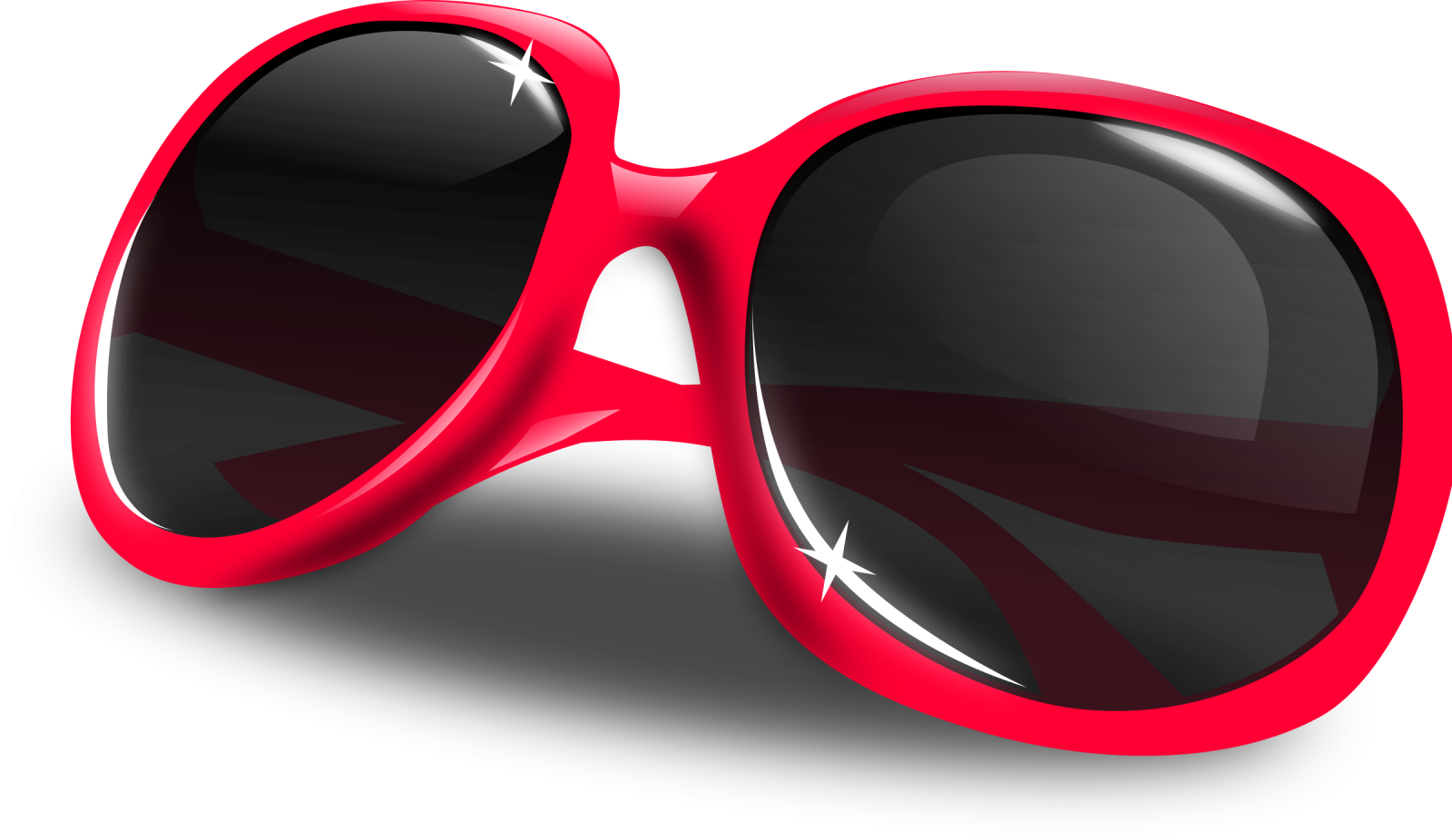 a pair of red sunglasses with black lenses