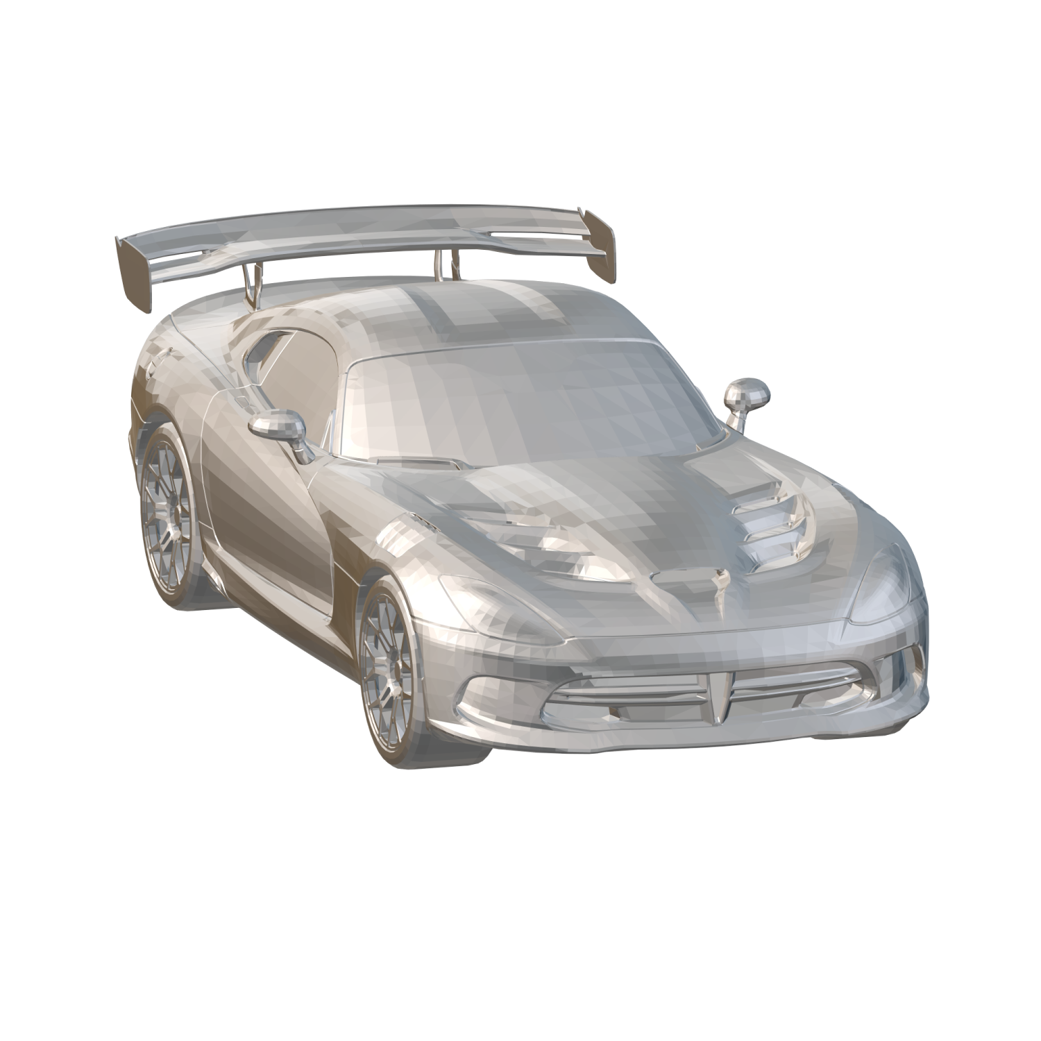 a silver sports car on a white background
