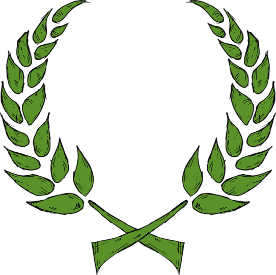 a laurel wreath with green leaves