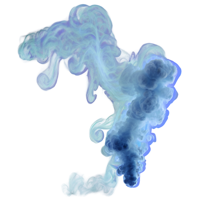 a cloud of blue smoke