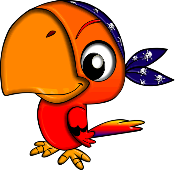a cartoon bird with a banda on its head
