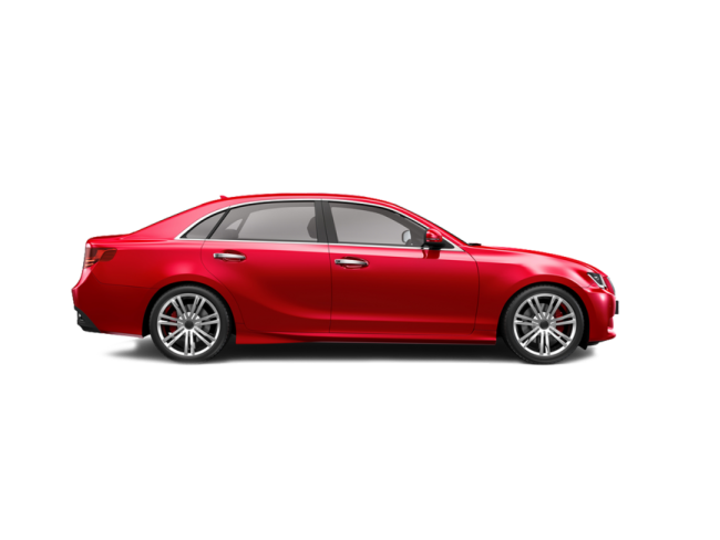 a red car on white background