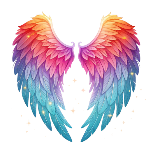a pair of colorful wings