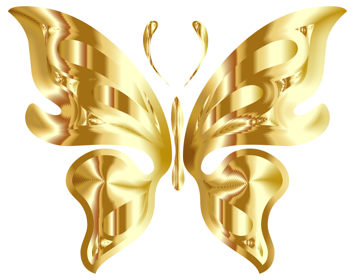 a gold butterfly on a white background