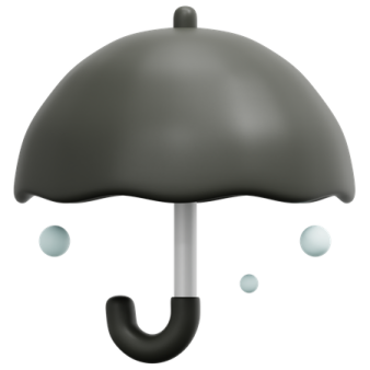 an umbrella with rain drops on it