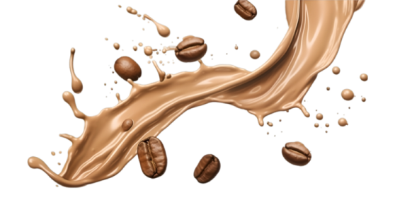 a splash of coffee on white background