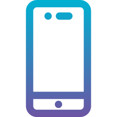 a phone icon with a blue and purple gradient