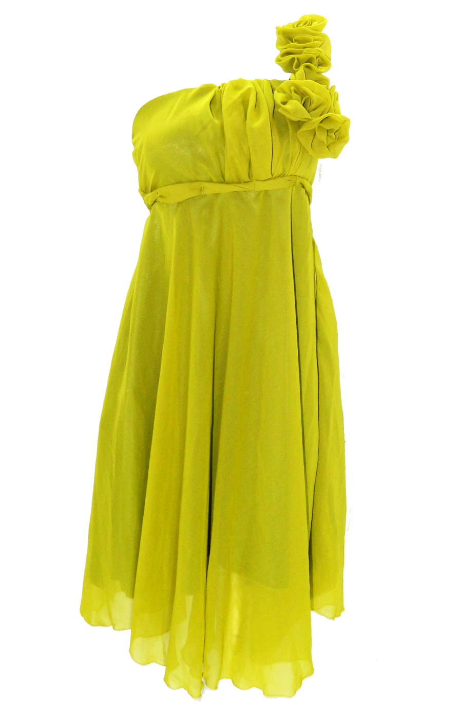 a yellow dress on a white background