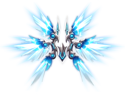 a pair of blue and white wings