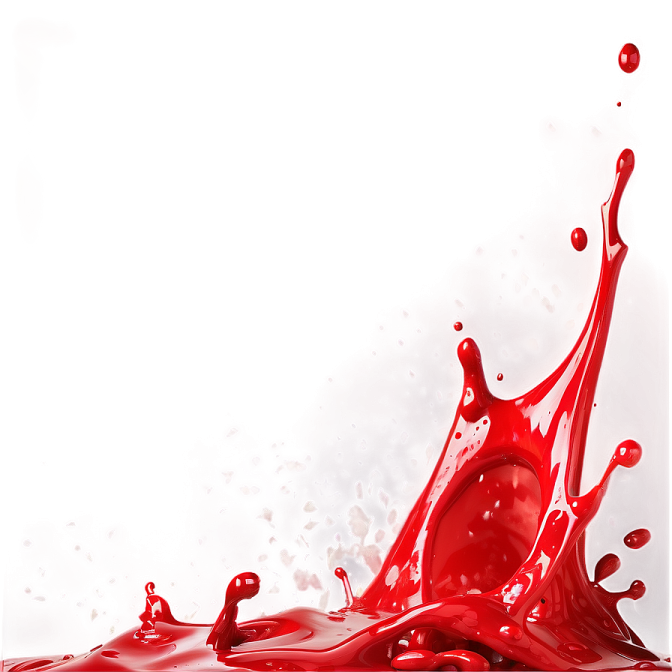 a splash of red liquid on a white surface