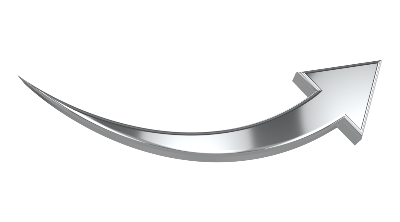 a silver arrow on a white background