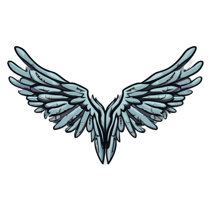 a drawing of a pair of wings