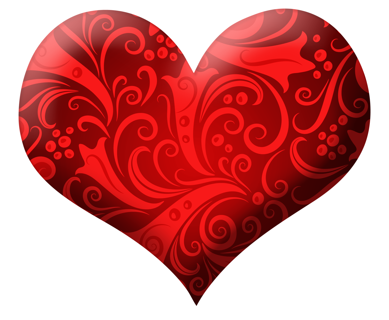 a red heart with swirls on it