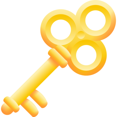 a golden key on a white background
