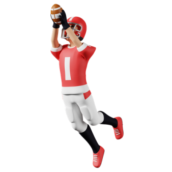 a man in a red and white uniform holding a football ball