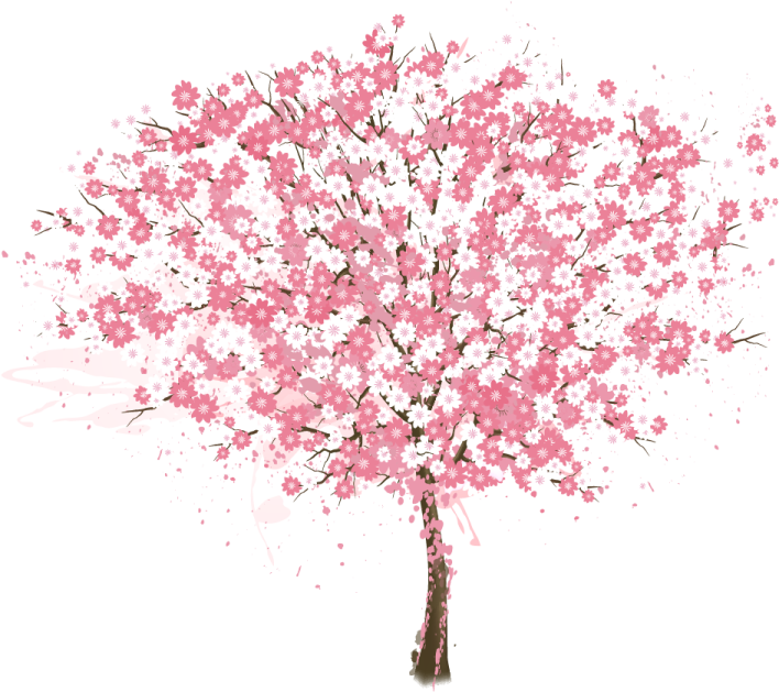 a tree with pink flowers on it