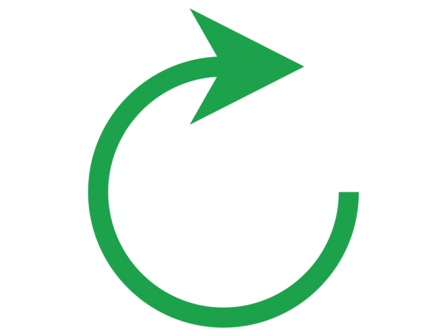 a green circle with an arrow in the middle