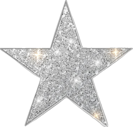 silver glitter star decoration