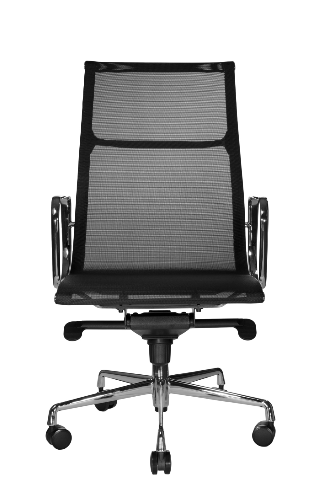 a black office chair on a white background