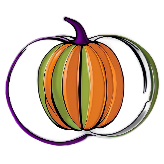 a drawing of a pumpkin on a white background