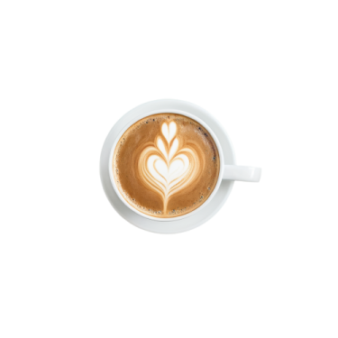 a cup of coffee with the shape of a heart