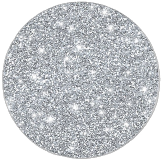 a silver glitter ball on white background