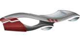 a red and white ribbon on a white background