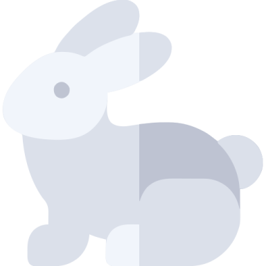a white rabbit silhouetted on a light blue background