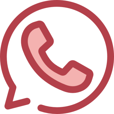 a red phone icon with a white background