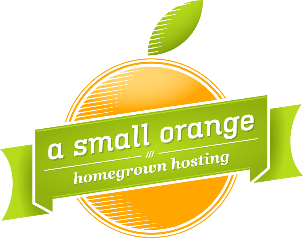 the logo for a small orange with a ribbon around it