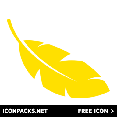 a yellow feather on a white background