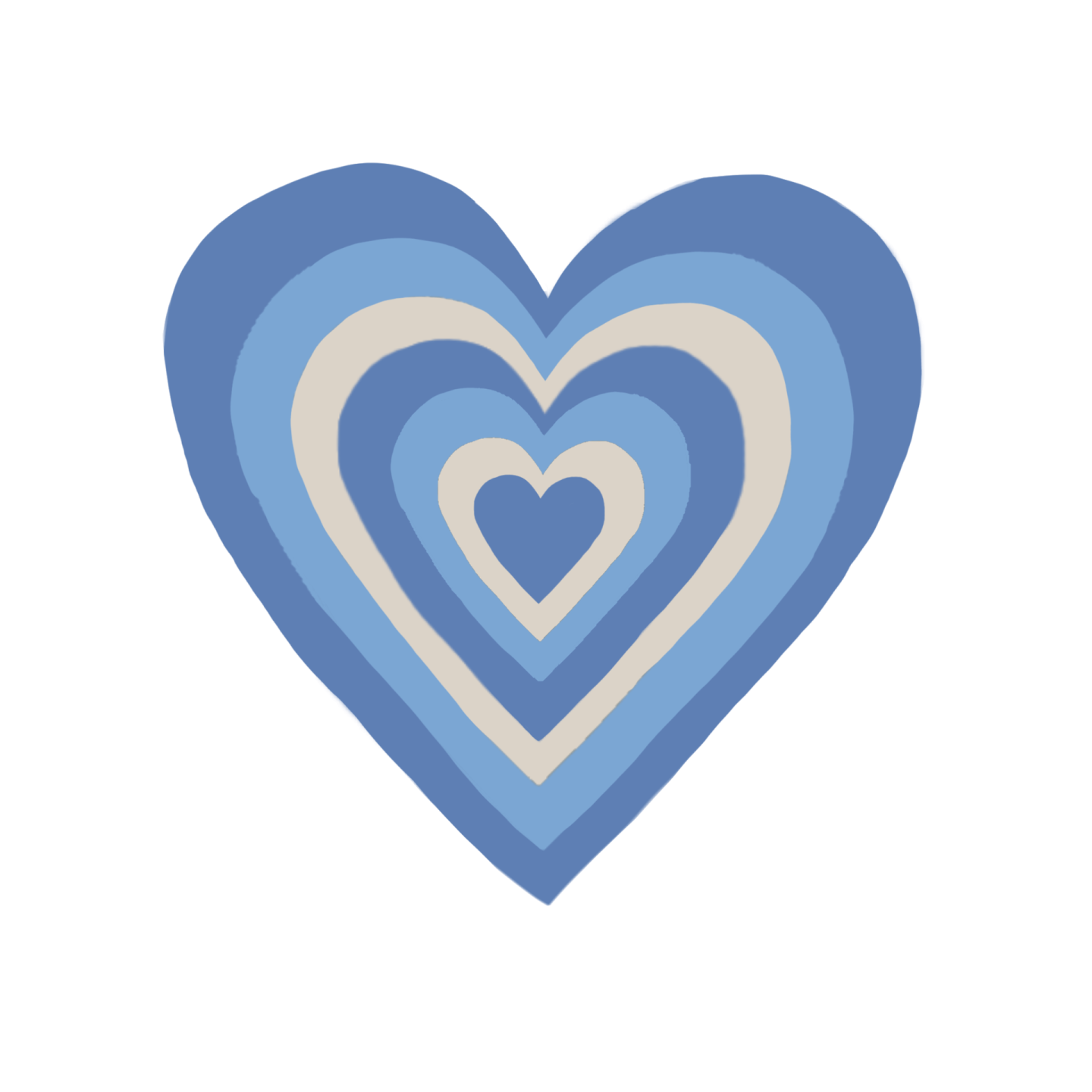 a blue heart with two smaller hearts inside