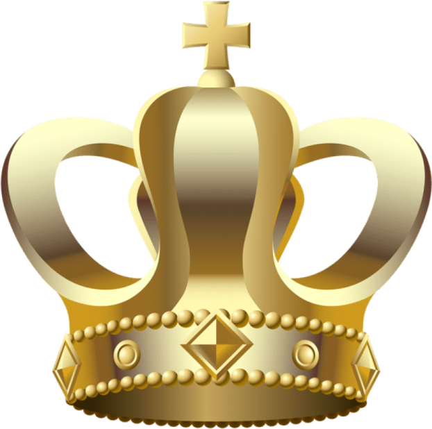 a gold crown on a white background