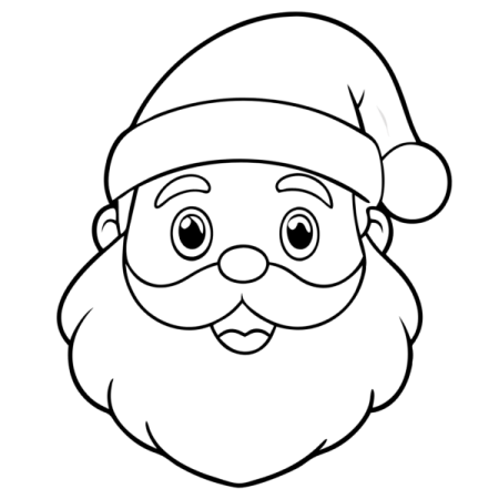 a black and white drawing of santa claus