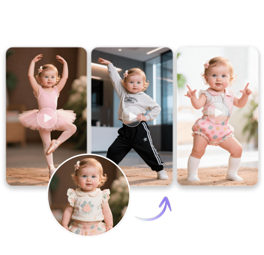 three photos of a little girl in a tutu