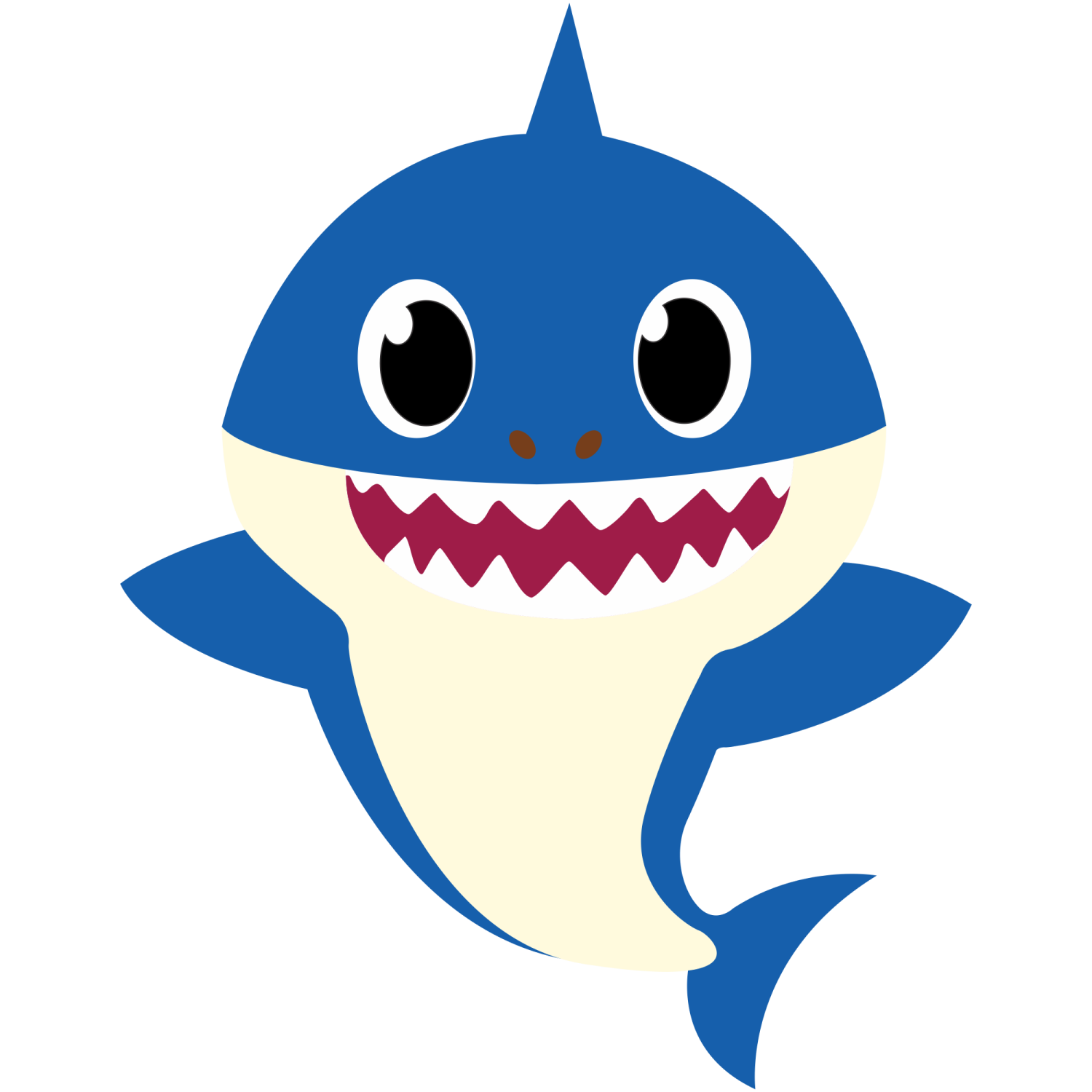 a cartoon shark with its mouth open