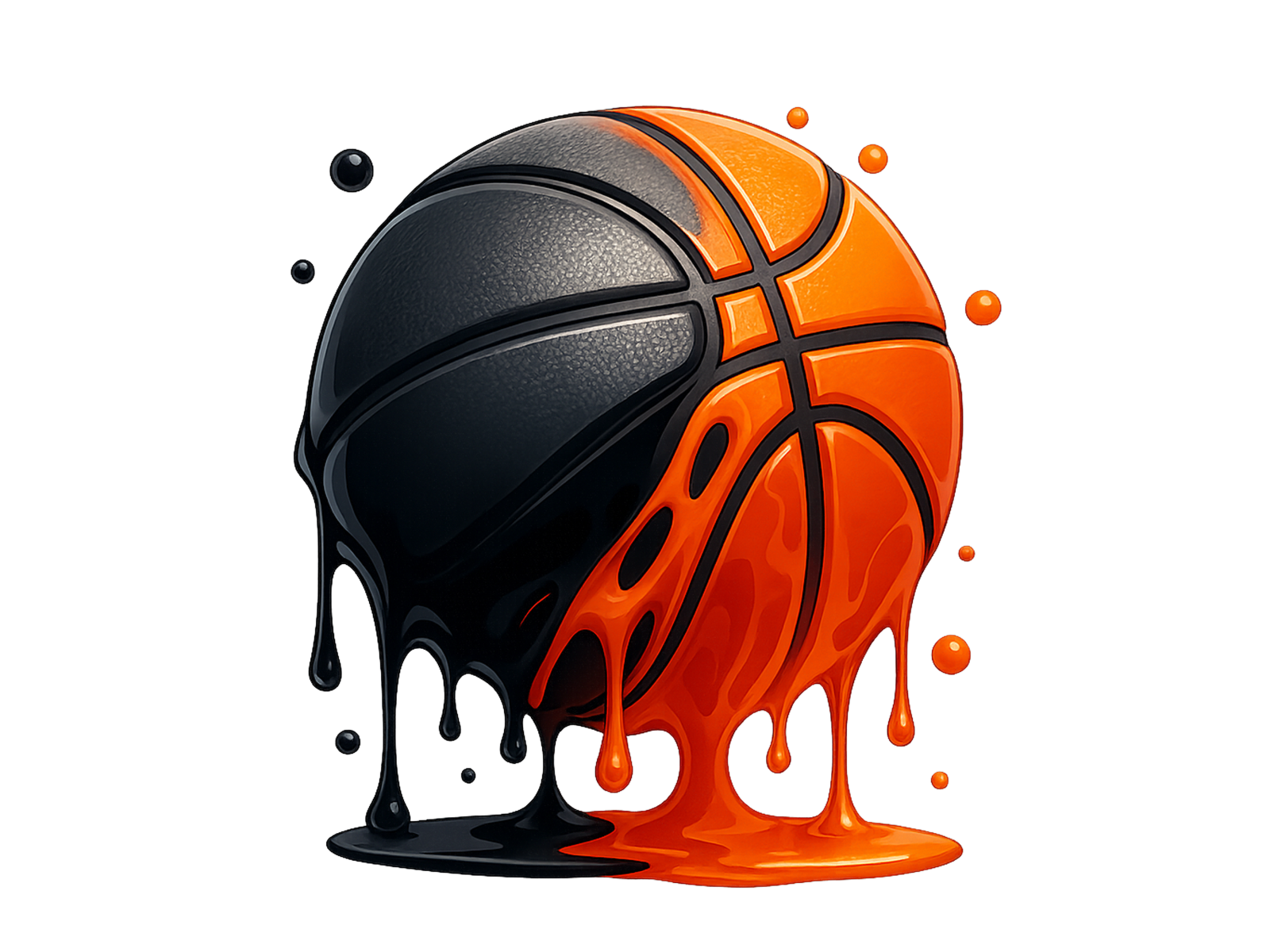a basketball ball with orange paint on it