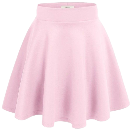 a pink skirt with a high waist