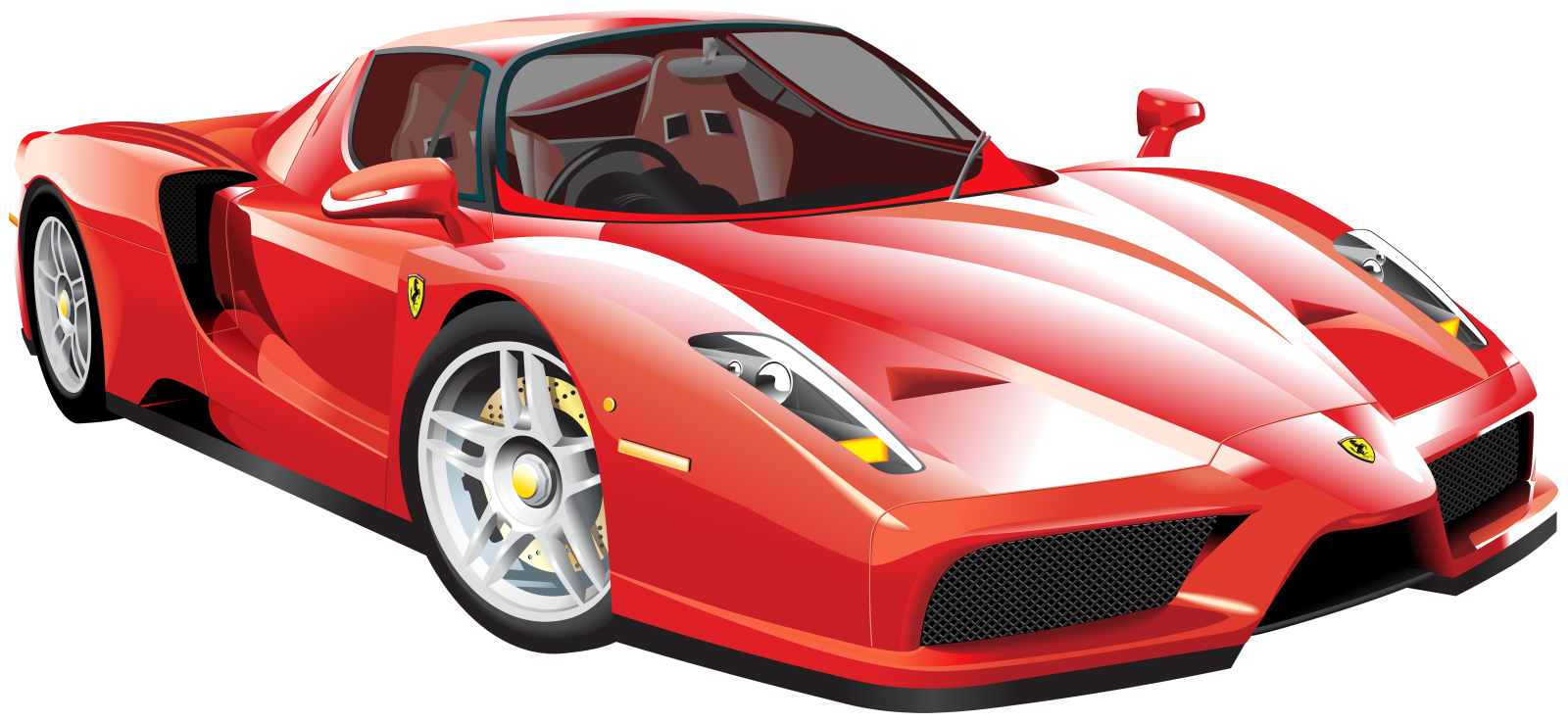 a red sports car on a white background