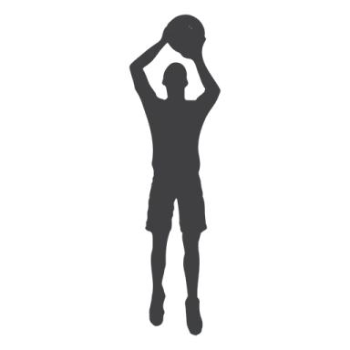 a silhouette of a man holding a basketball ball