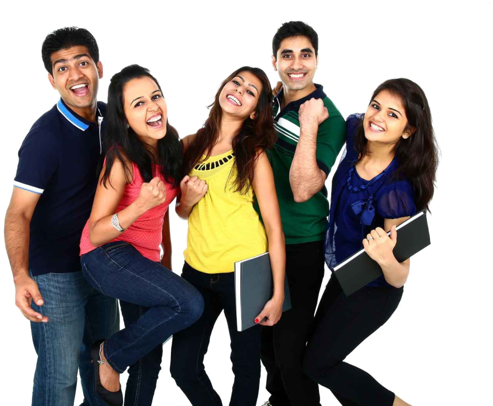 a group of young people posing for the camera