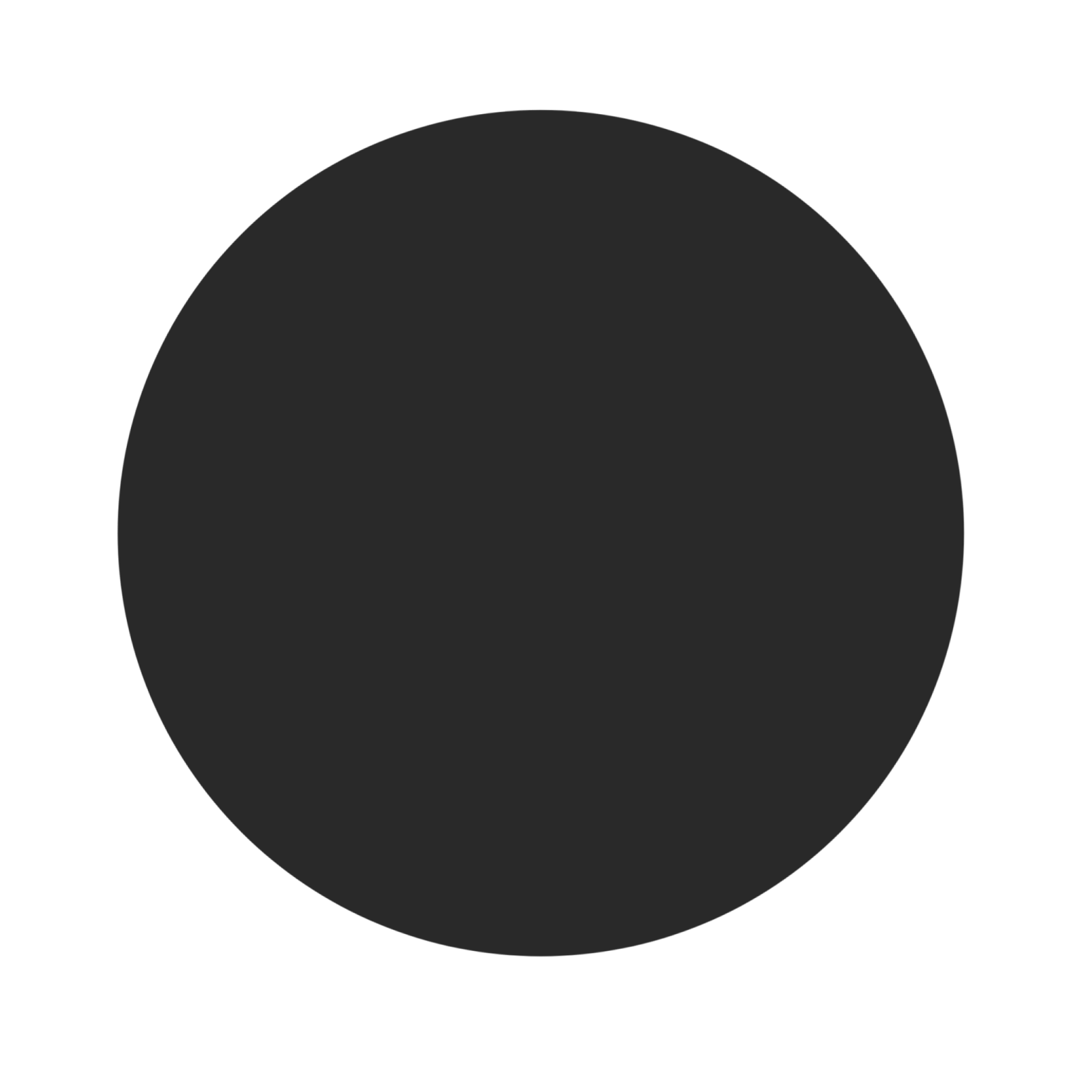 a black circle on a white background