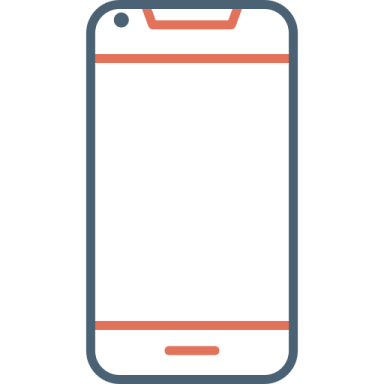 a smartphone with a blank screen