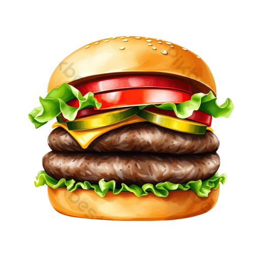 a hamburger on a white background