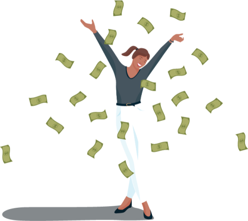 a person throwing money into the air